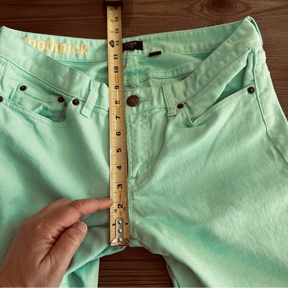 J. CREW FACTORY TOOTHPICK SKINNY JEANS TEAL TURQUOISE LOW RISE DENIM SIZE 29 - Picture 8 of 16